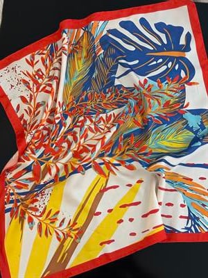 Picasso Desen Saten Fular