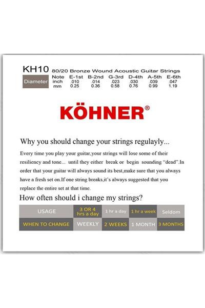 KÖHNER KH-10 Profesyonel Akustik Gitar Teli 0.10