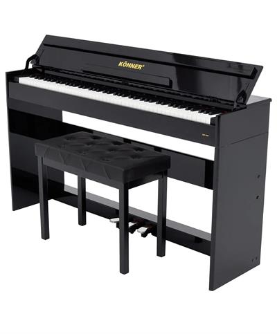 KÖHNER SLP-245 BK Dijital Konsol Piyano, Bluetooth, Tuş Hassasiyeti, 88 Tuşlu, Kapaklı (KULAKLIK VE TABURE)