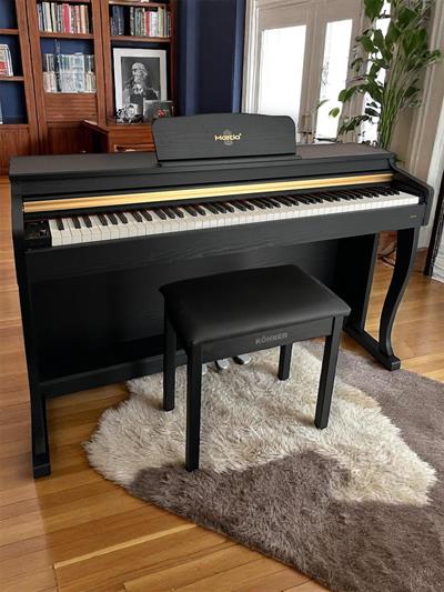 MARCİA MK-900 BK Dijital Konsol Piyano, Bluetooth, Tuş Hassasiyeti, 88 Tuşlu, Kapaklı (KULAKLIK VE TABURE)