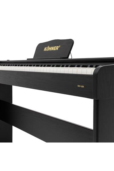 KÖHNER SLP-225 BK Dijital Konsol Piyano, Bluetooth, Tuş Hassasiyeti, 88 Tuşlu (KULAKLIK VE TABURE)