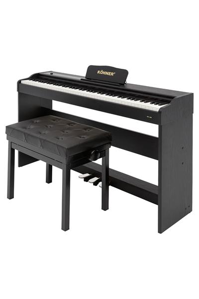 KÖHNER SLP-225 BK Dijital Konsol Piyano, Bluetooth, Tuş Hassasiyeti, 88 Tuşlu (KULAKLIK VE TABURE)