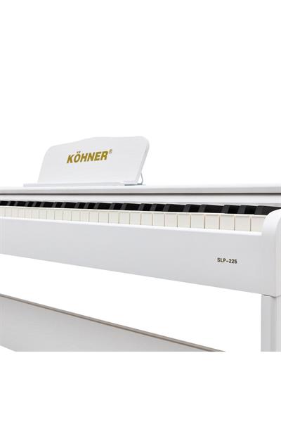 KÖHNER SLP-225 WH Dijital Konsol Piyano, Bluetooth, Tuş Hassasiyeti, 88 Tuşlu (KULAKLIK VE TABURE)