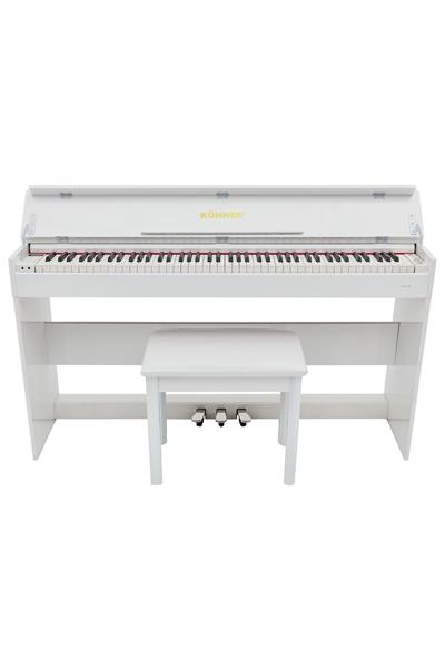 KÖHNER SLP-245 WH Dijital Konsol Piyano, Bluetooth, Tuş Hassasiyeti, 88 Tuşlu, Kapaklı (KULAKLIK VE TABURE)