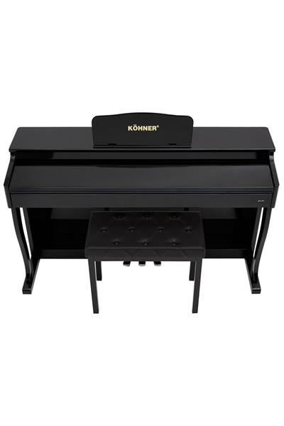 KÖHNER SLP-275 BK Dijital Konsol Piyano, Bluetooth, Tuş Hassasiyeti, 88 Tuşlu, Kapaklı