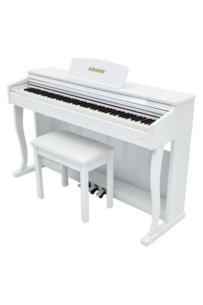 KÖHNER SLP-275 Wh Dijital Konsol Piyano, Bluetooth, Tuş Hassasiyeti, 88 Tuşlu, Kapaklı (ve Tabure )
