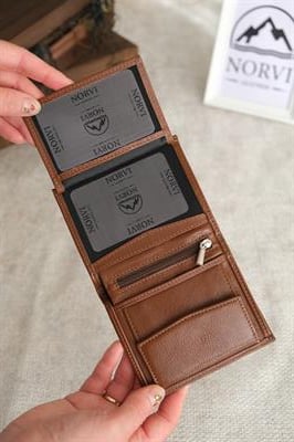 Bozuk Para Bölmeli Hakiki Deri Cüzdan Taba 1008