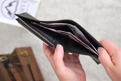 Bozuk Para Gözlü Hakiki Deri Cüzdan Koyu Kahverengi 1021