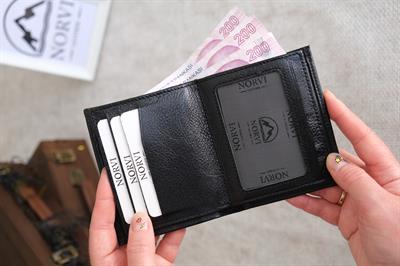 Bozuk Para Gözlü Hakiki Deri Cüzdan Siyah 1000
