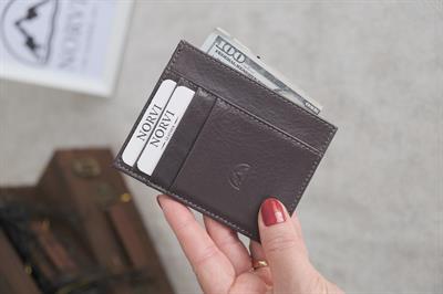 Çift Taraflı Unisex Hakiki Deri Kartlık Gri 1145