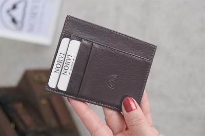 Çift Taraflı Unisex Hakiki Deri Kartlık Gri 1145