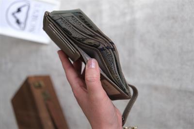 Çıtçıtlı Çok Bölmeli Yatay Hakiki Deri Cüzdan Vizon 1185