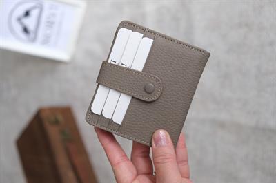 Çıtçıtlı Çok Bölmeli Yatay Hakiki Deri Cüzdan Vizon 1185