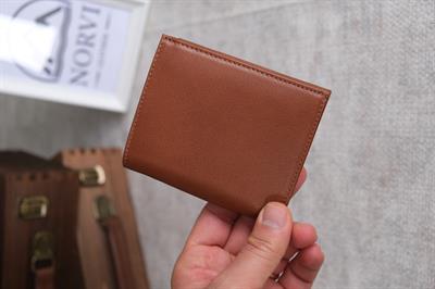 Çıtçıtlı Fermuarlı Bozuk Para Gözlü Hakiki Deri Cüzdan Taba 1291
