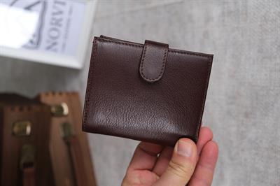 Çıtçıtlı Fermuarlı Bozuk Para Gözlü Hakiki Deri Cüzdan Kahverengi 1294