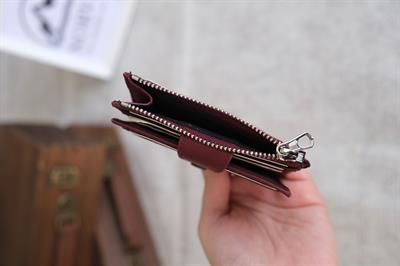 Çıtçıtlı Fermuarlı Kartlık Bordo Rengi 1253
