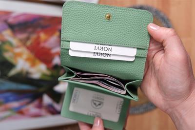 Çok Bölmeli Hakiki Deri Kartlık Cüzdan Mint Yeşili 1090