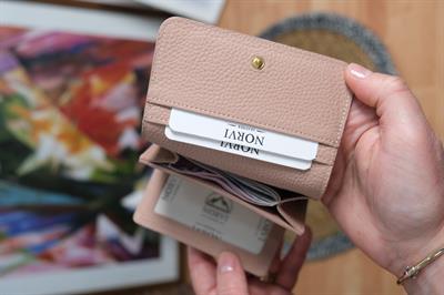 Çok Bölmeli Hakiki Deri Kartlık Cüzdan Pudra 1090