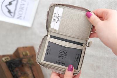 Fermuarlı Unisex Kartlık Cüzdan Açık Gri 1169