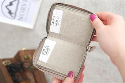 Fermuarlı Unisex Kartlık Cüzdan Açık Gri 1169