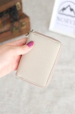 Fermuarlı Unisex Kartlık Cüzdan Açık Gri 1169