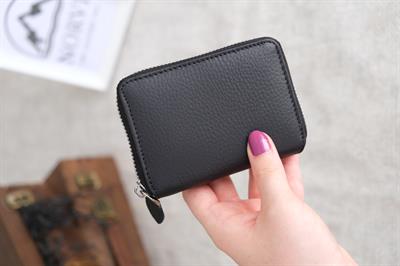 Fermuarlı Unisex Kartlık Cüzdan Siyah 1169