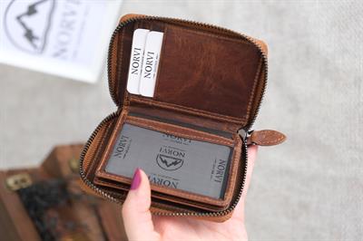 Fermuarlı Unisex Kartlık Cüzdan Taba 1169