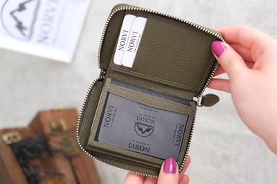 Fermuarlı Unisex Kartlık Cüzdan Yeşil 1169