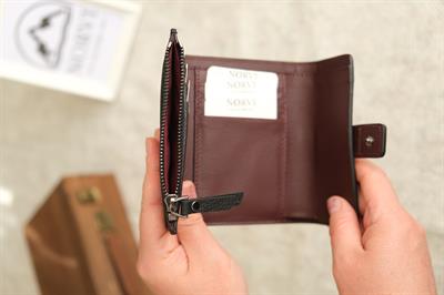 Garnili Kadın Cüzdan Bordo – Siyah 1176