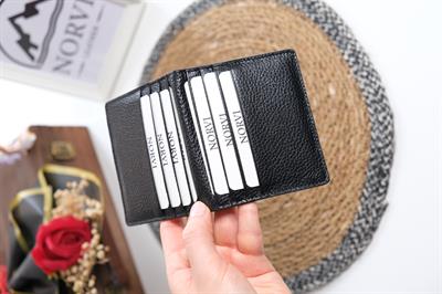 Hakiki Deri Çift Para Bölmeli Mıknatıslı Kartlık Cüzdan Siyah 1337