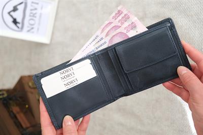 Hakiki Deri Cüzdan Kartlık Koyu Lacivert 1115