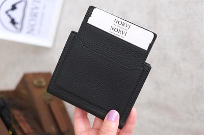 Hakiki Deri Cüzdan Kartlık Siyah 1122