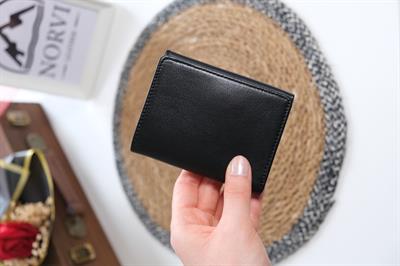 Hakiki Deri Cüzdan Mıknatıslı Parlak Siyah 1125