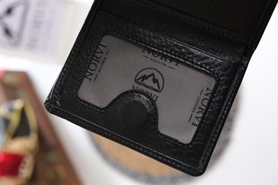 Hakiki Deri Cüzdan Mıknatıslı Parlak Siyah 1125