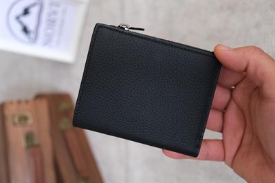 Hakiki Deri Cüzdan Siyah Renk - Kadın Erkek Kullanımlı Unisex 1237