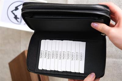 Hakiki Deri Fermuarlı Çok Para Bölmeli Tutamaçlı Unisex El Çantası Siyah 1206
