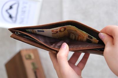Hakiki Deri Gizli Fermuarlı Erkek Cüzdan Kartlık Fındık 1202