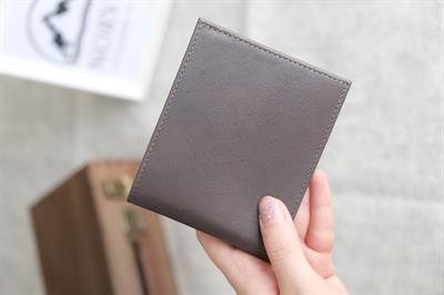 Hakiki Deri Gizli Fermuarlı Erkek Cüzdan Kartlık Gri 1202
