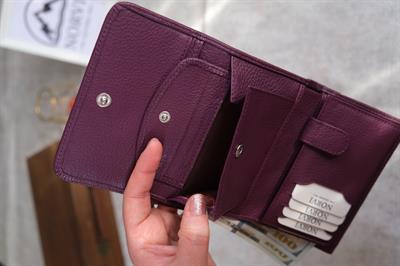 Hakiki Deri Kadın Cüzdan Mor 1222