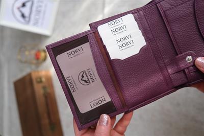 Hakiki Deri Kadın Cüzdan Mor 1222