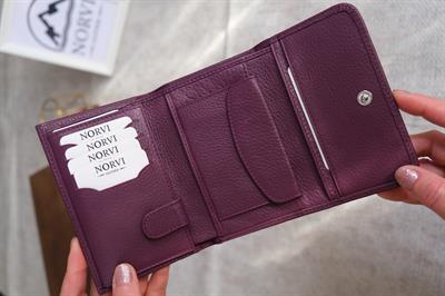 Hakiki Deri Kadın Cüzdan Mor 1222