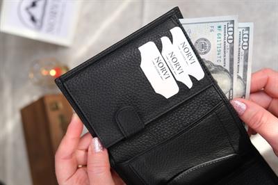 Hakiki Deri Kadın Cüzdan Siyah 1222