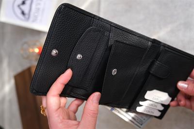 Hakiki Deri Kadın Cüzdan Siyah 1222