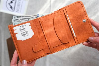 Hakiki Deri Kadın Cüzdan Turuncu 1222