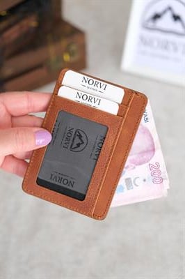 Hakiki Deri Kartlık Kimlik Bölmeli Taba 1140