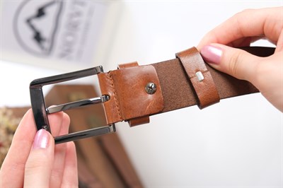 Hakiki Deri Kemer Kot Pantolon Uyumlu Taba 4.5 cm