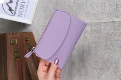 Hakiki Deri Küçük Kadın Cüzdan Açık Mor 1321