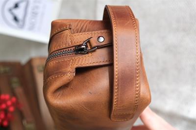 Hakiki Deri Premium Tutma Bantlı El Çantası Taba 1280