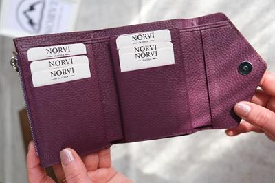 Hakiki Deri Zarf Cüzdan Mor 1216