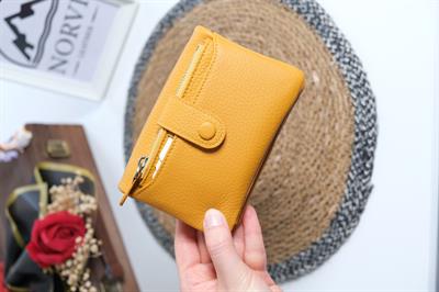 Kartlıklı Kadın Hakiki Deri Cüzdan Sarı 1355